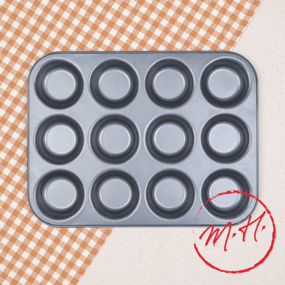 Moule en acier pour 12 tartelettes De Buyer ø 7cm