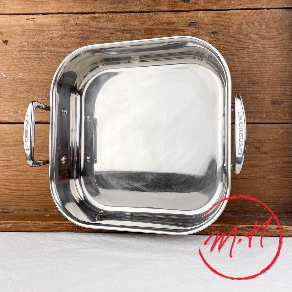 Plat à rôtir carré en inox Le Creuset