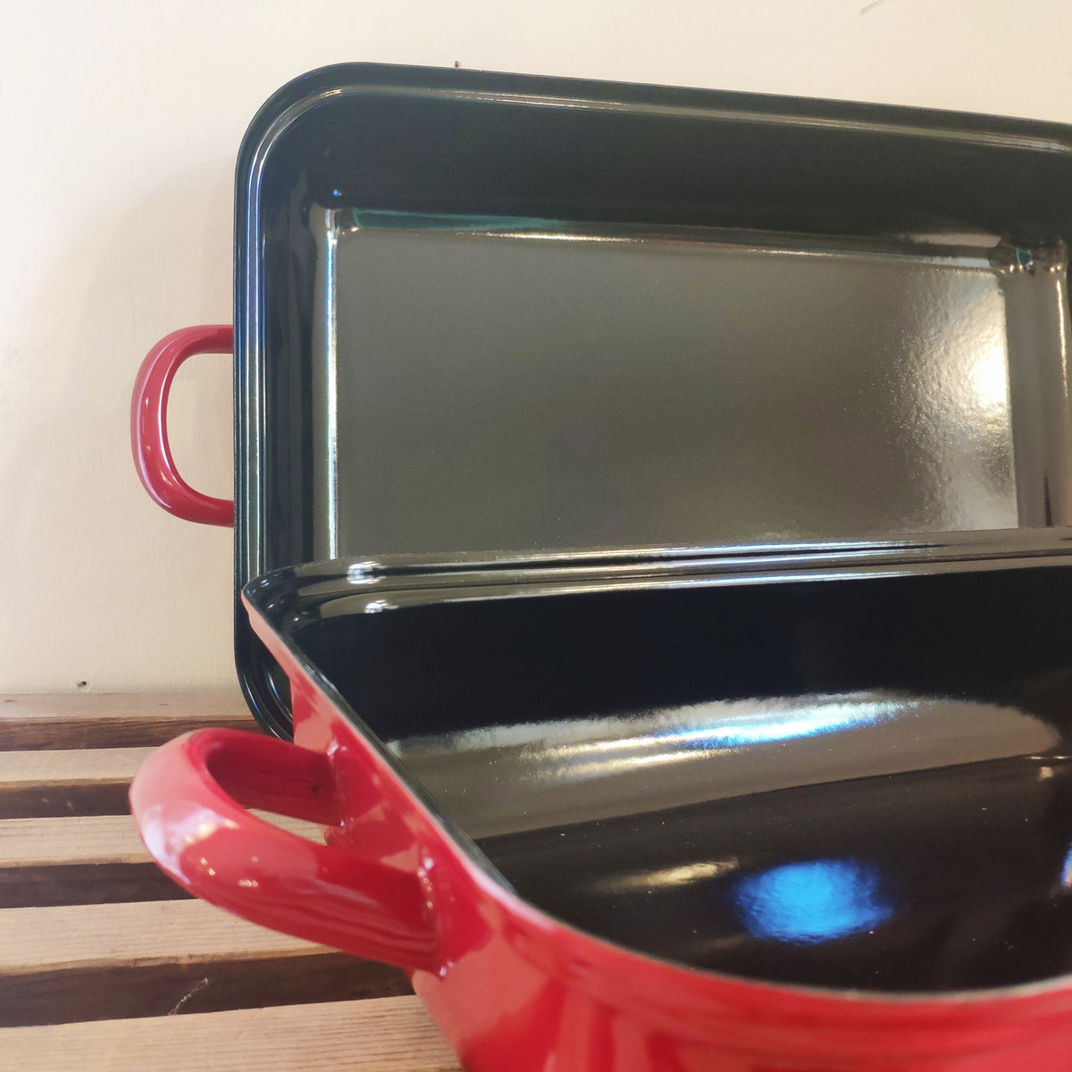 Plat à rôtir émail rouge