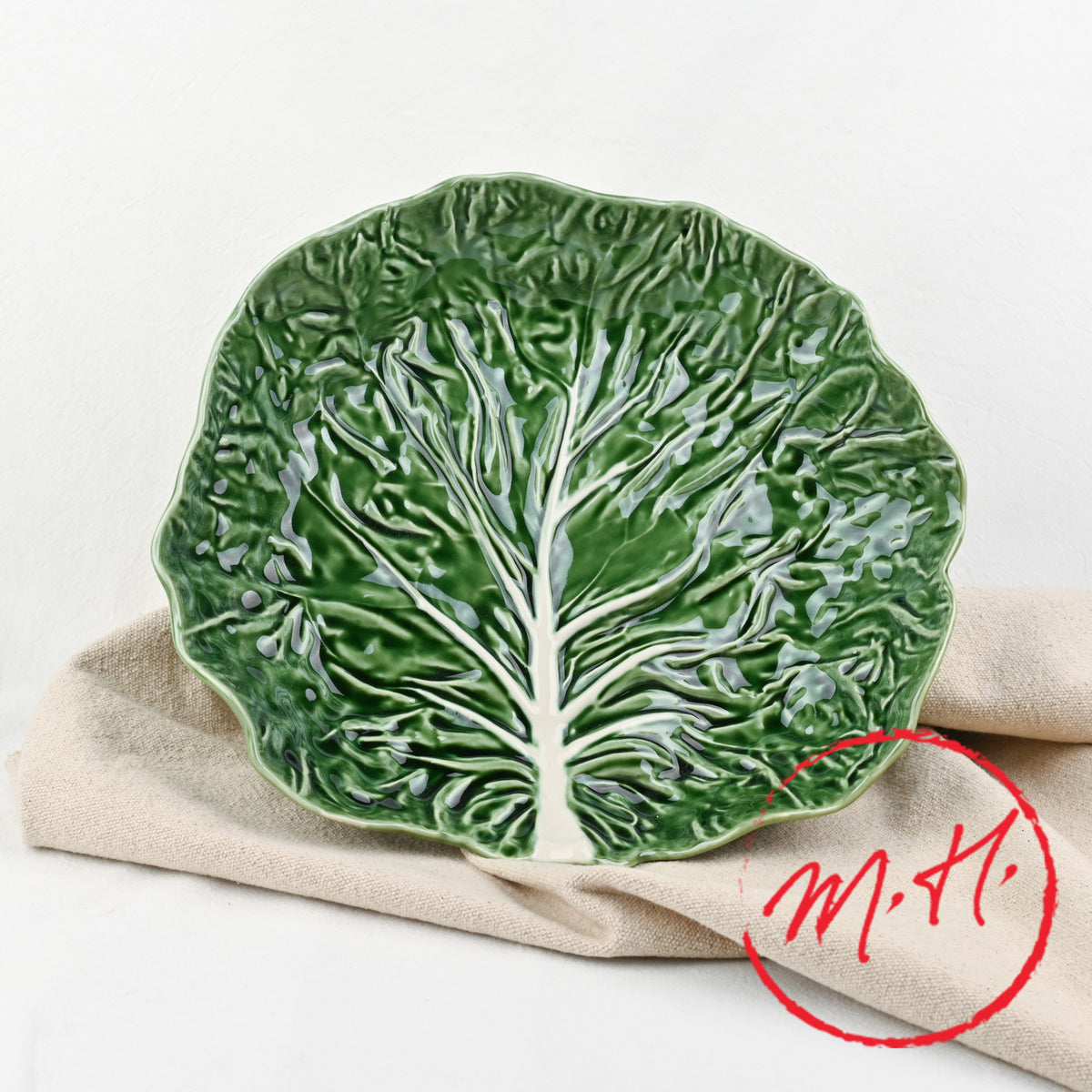 Plat feuille de chou concave Bordallo Pinheiro