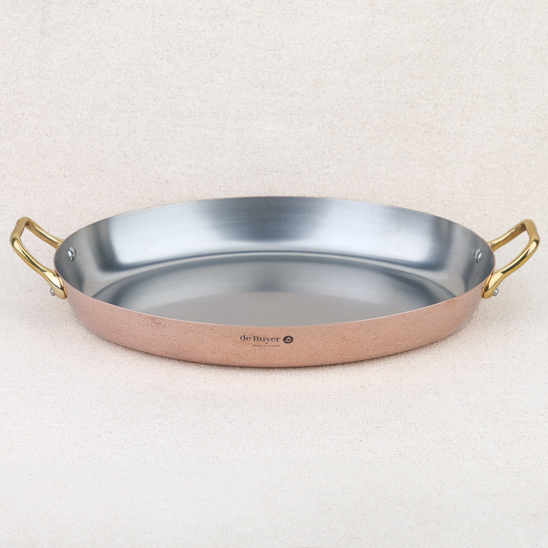 Plat ovale inocuivre anses laiton 36 cm