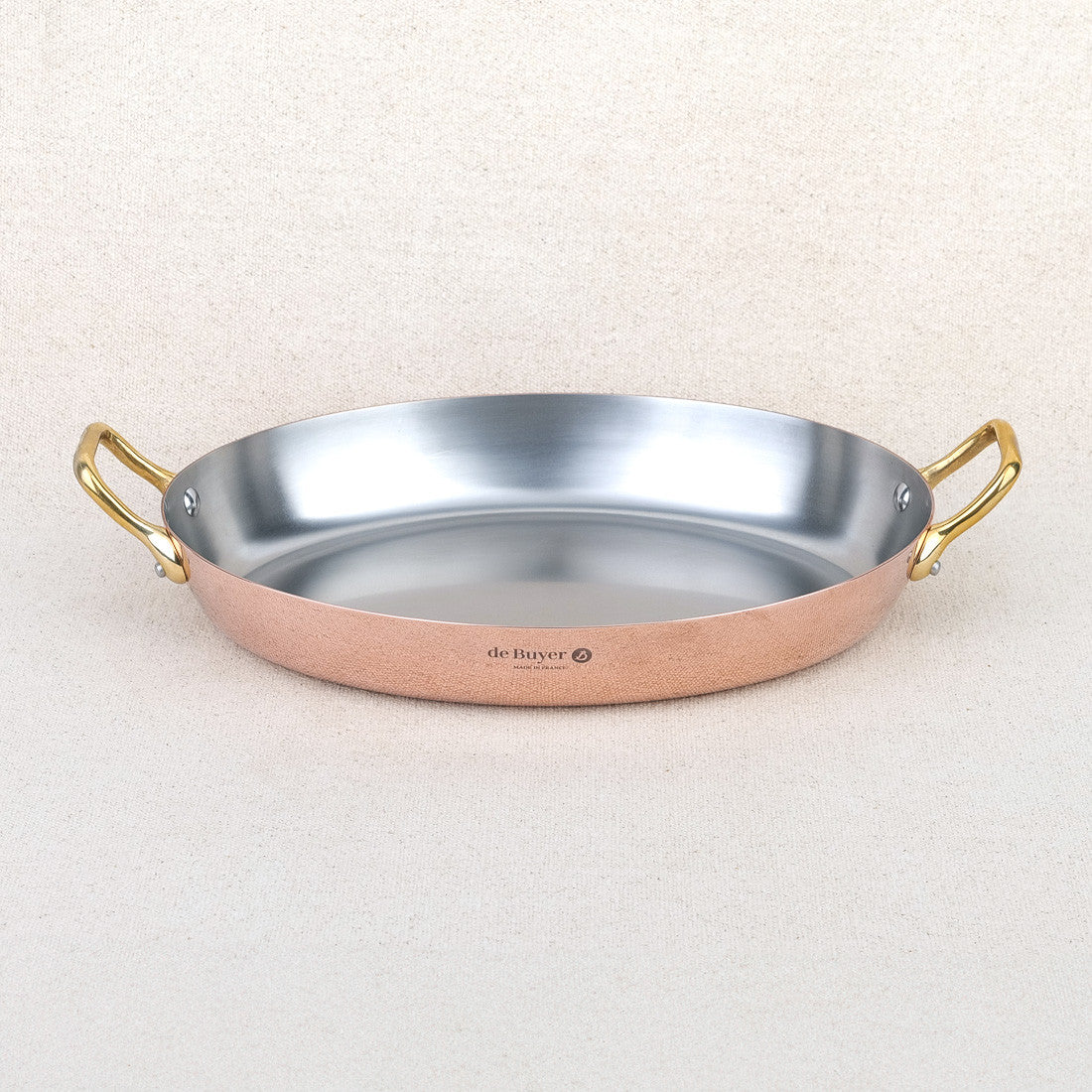 Plat ovale inocuivre anses laiton 32 cm