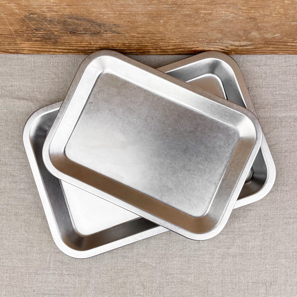 Plateau de service en inox mat vintage