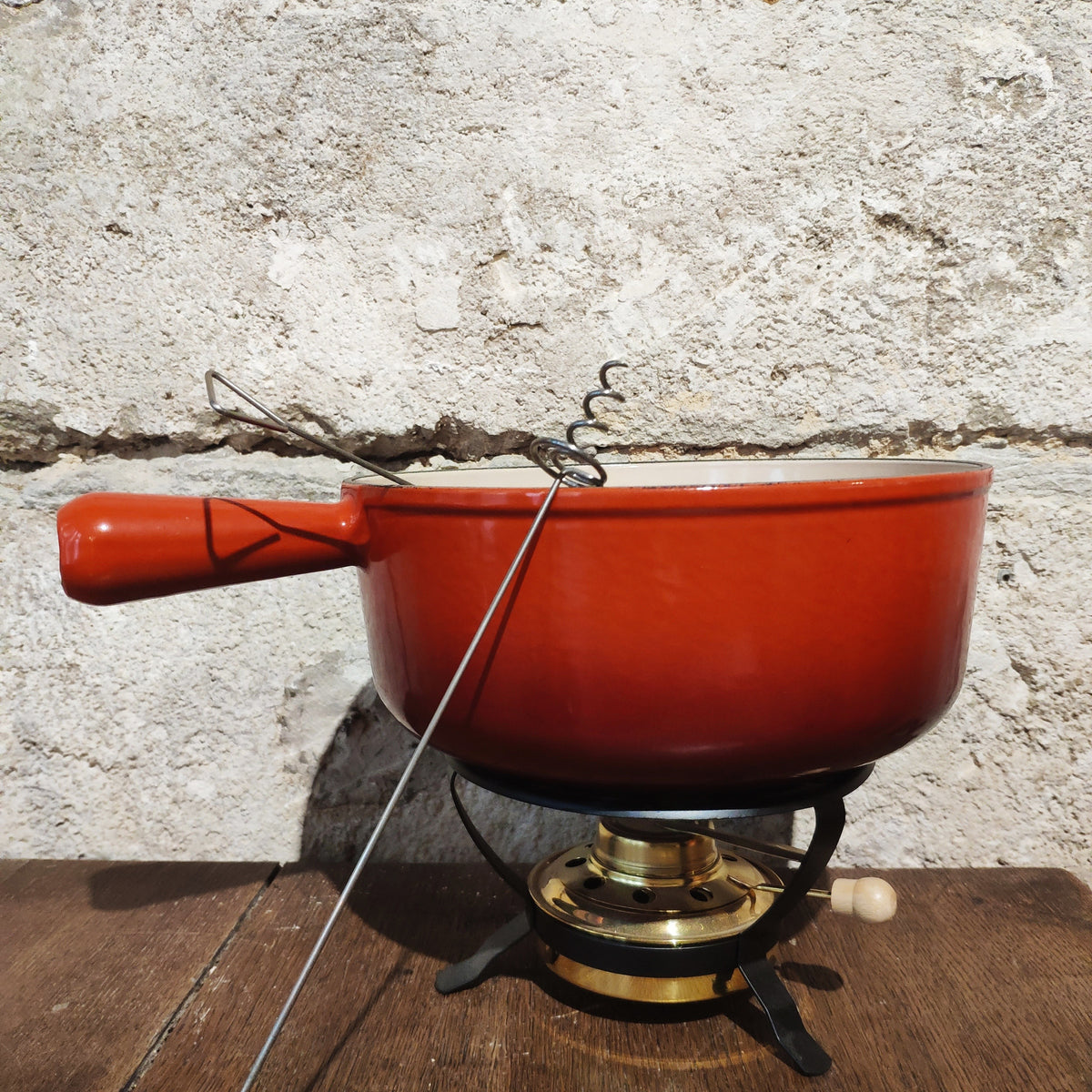 Caquelon savoyard rouge à fondue