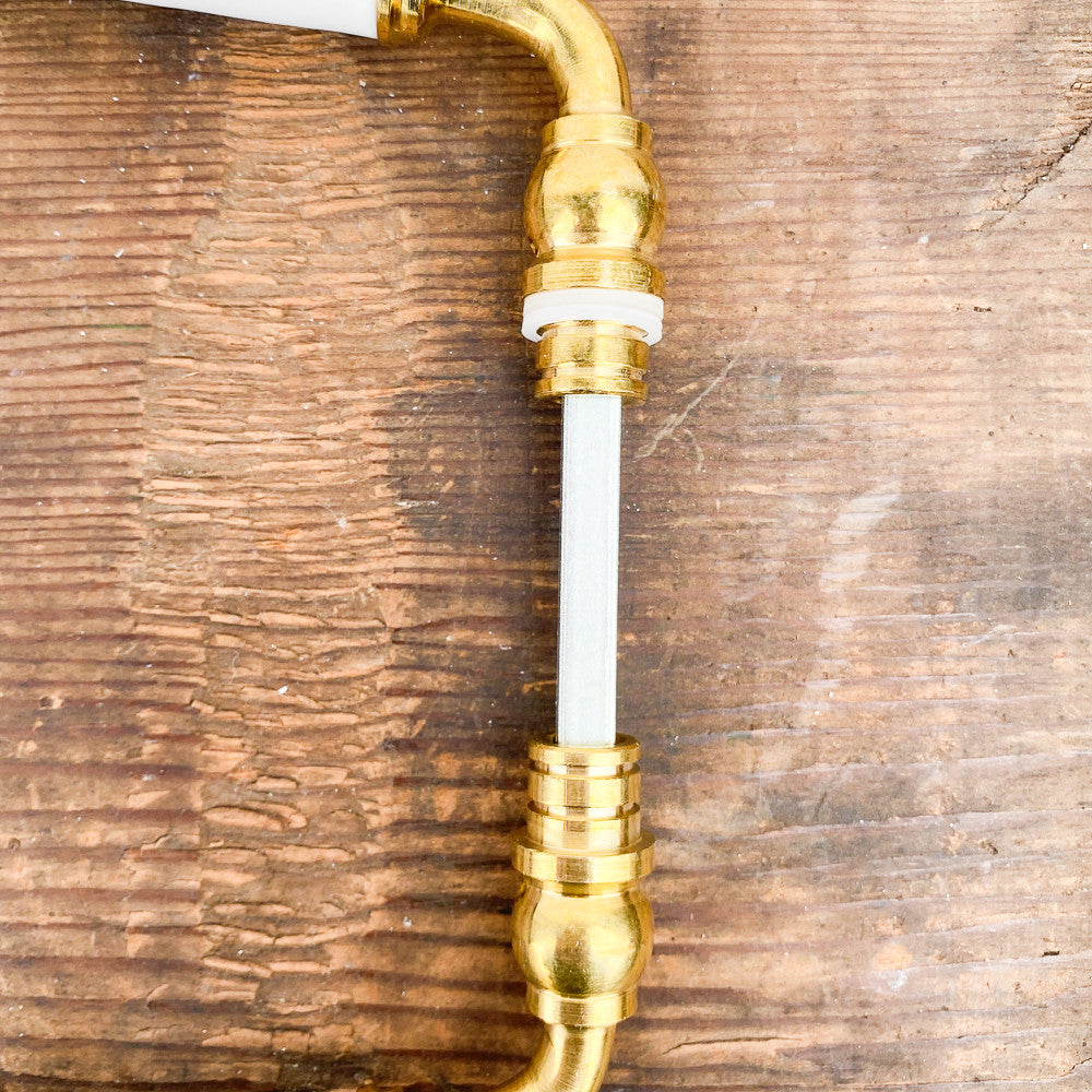 Poignée de porte double en porcelaine blanche