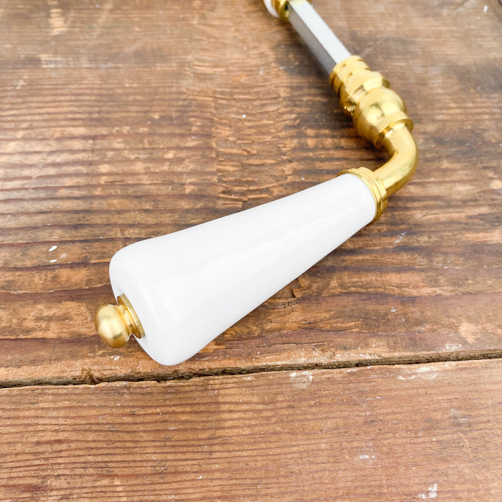 Poignée de porte double en porcelaine blanche