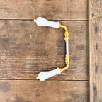 Poignée de porte double en porcelaine blanche