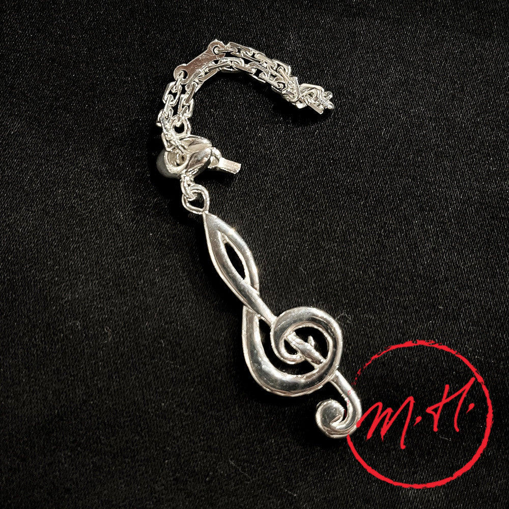 Porte-clés en argent Clé de Sol