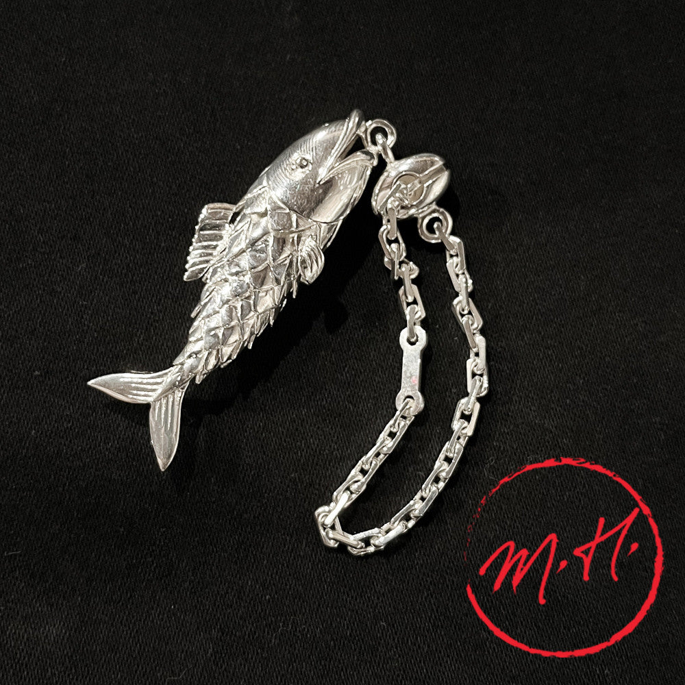 Porte-clés en argent Poisson articulé