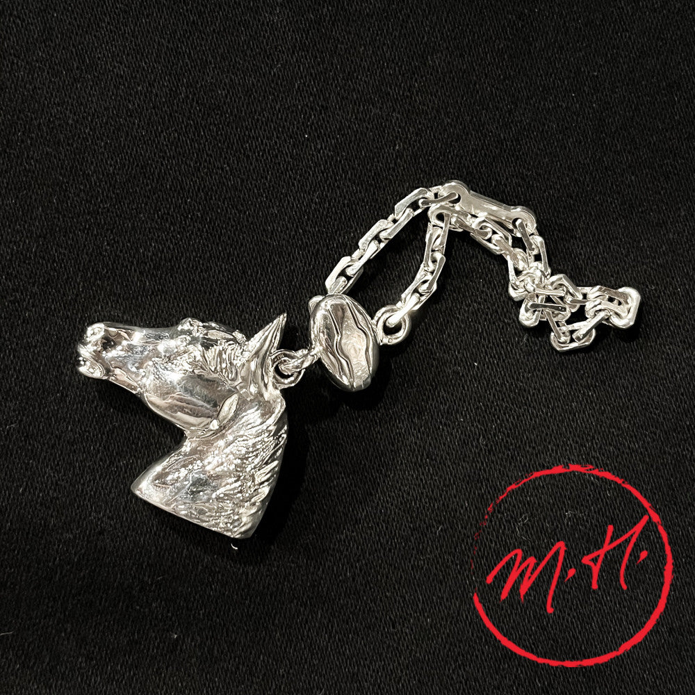 Porte-clés en argent Tête de cheval