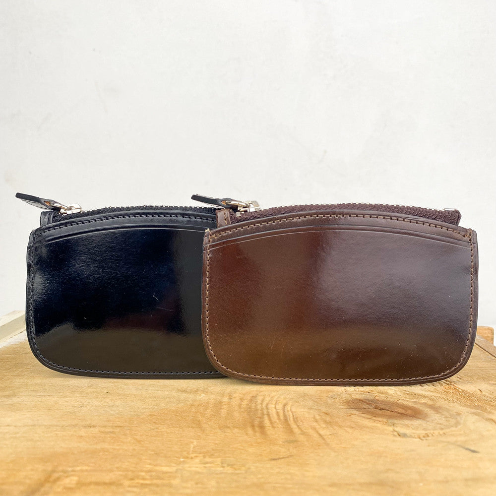 Porte-monnaie zippé en cuir