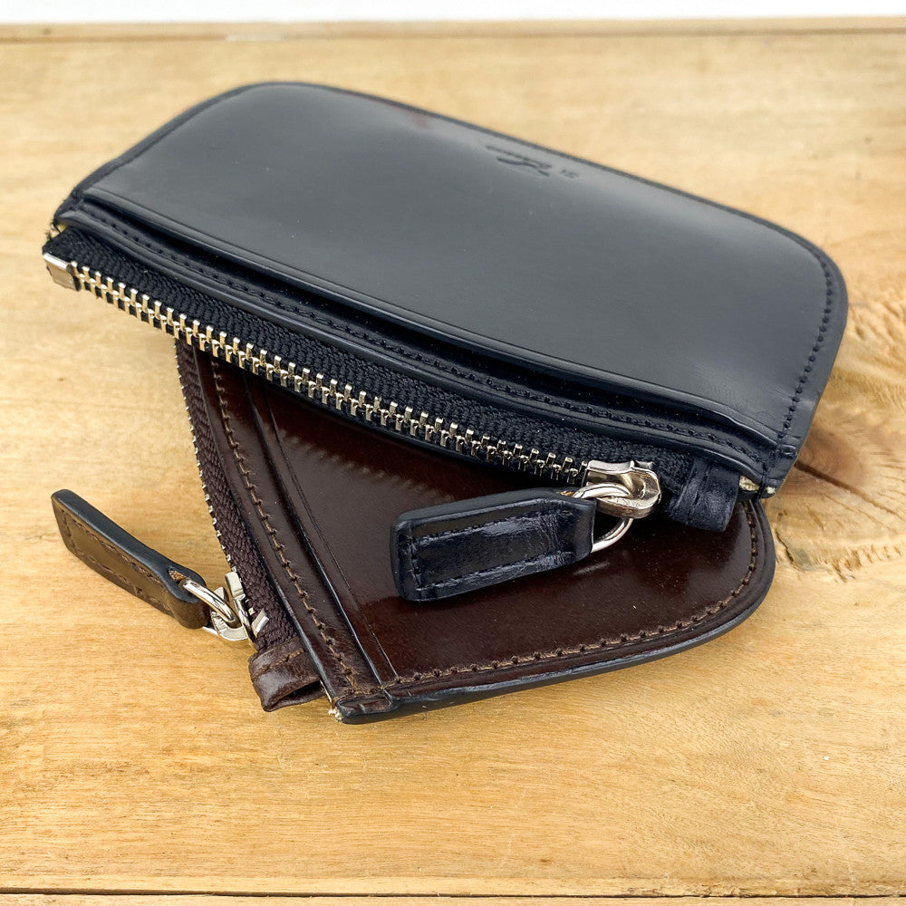 Porte-monnaie zippé en cuir