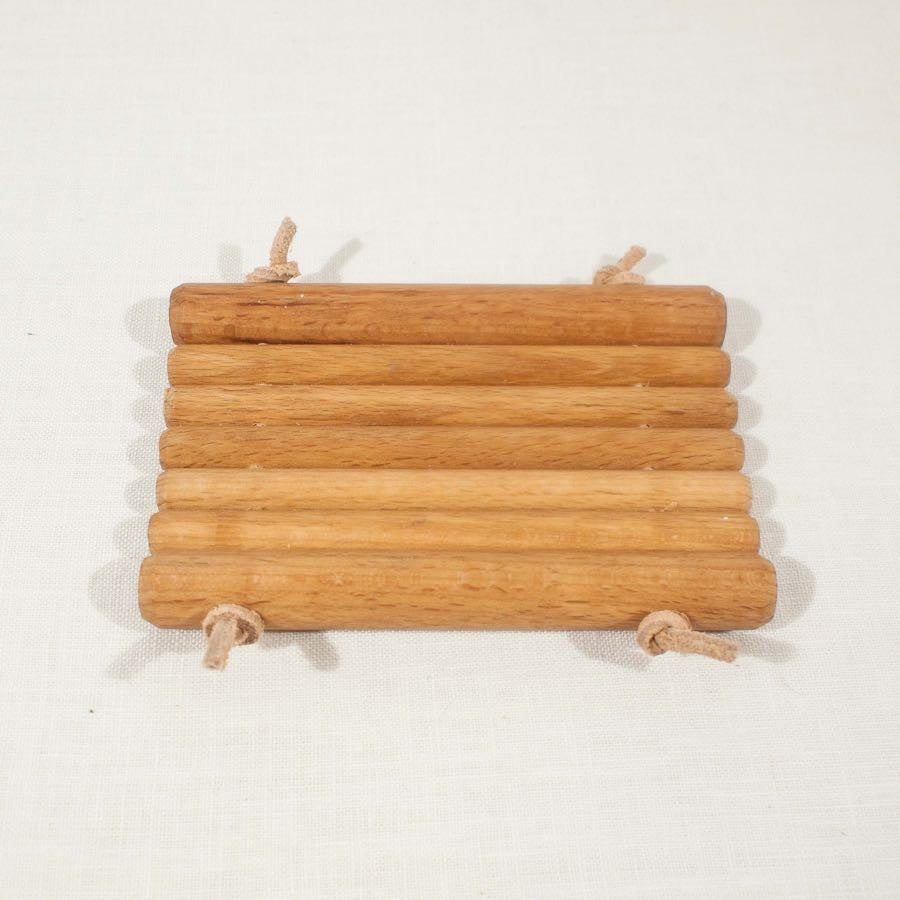 Porte-savon bois et cuir