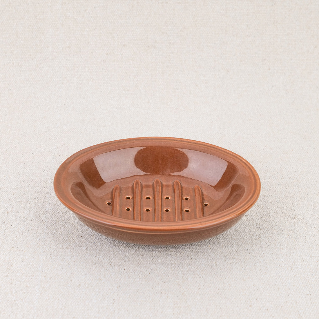 Porte-savon céramique marron