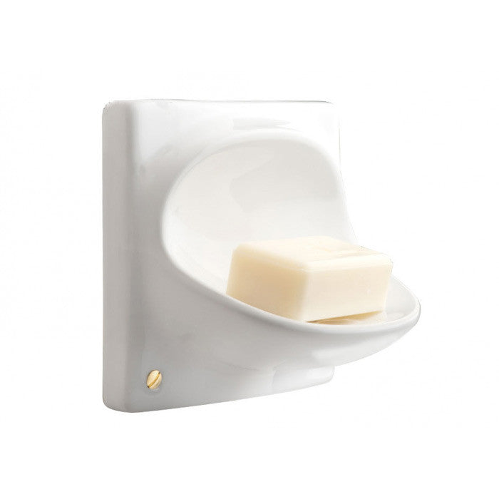 Porte-savon mural en porcelaine