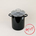 Pot à asperges ou pâtes émail noir