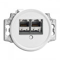 Prise double RJ45 duroplast blanc