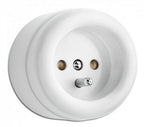 Prise en saillie 2P+T Duroplast Blanc