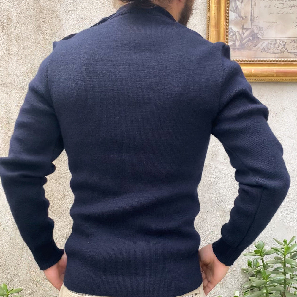 Pull col roulé marin