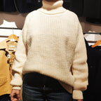 Pull col roulé crème