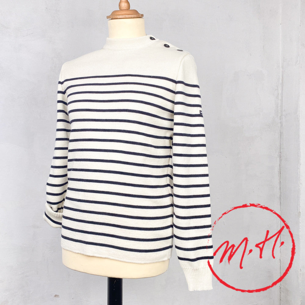 Pull marin blanc rayé