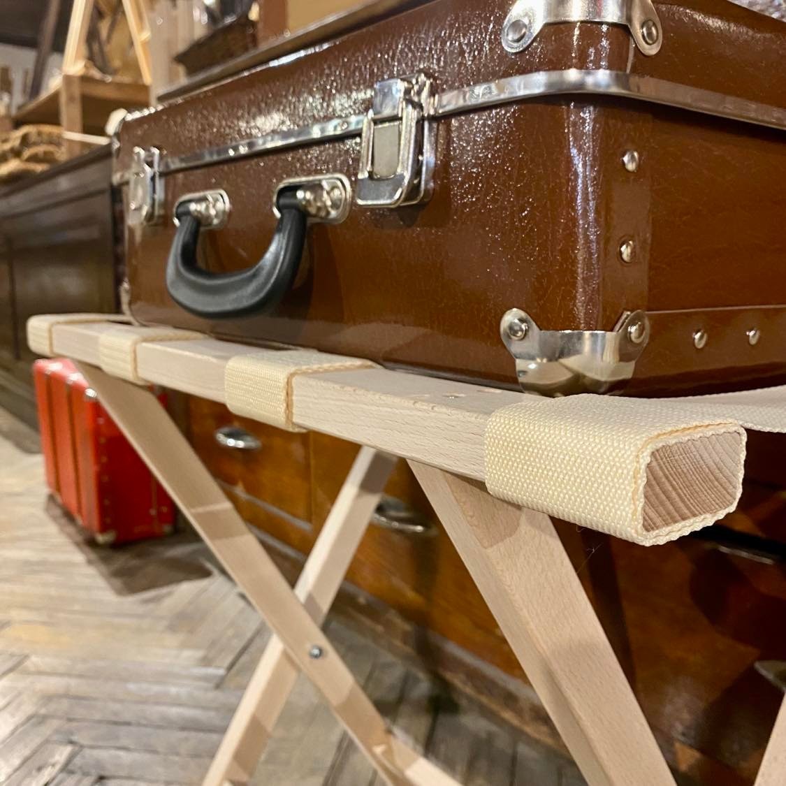 Repose bagage pliant en bois