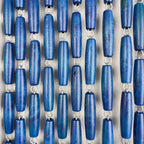 Rideau portière en perles de buis bleues