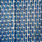 Rideau portière en perles de buis bleues