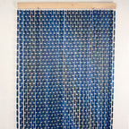 Rideau portière en perles de buis bleues