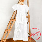 Robe de baptême avec béguin et chaussons