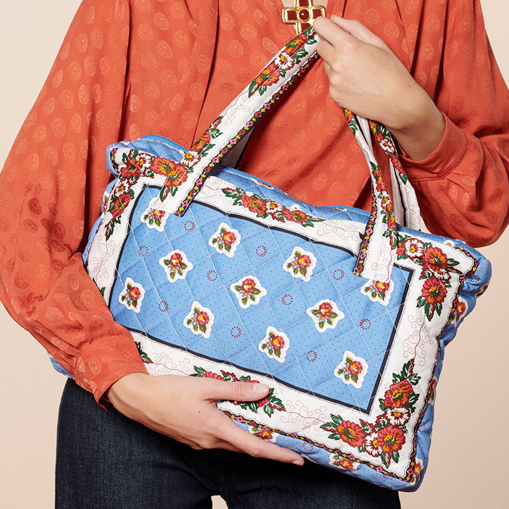 Sac à main matelassé Adiana bleu Souleiado