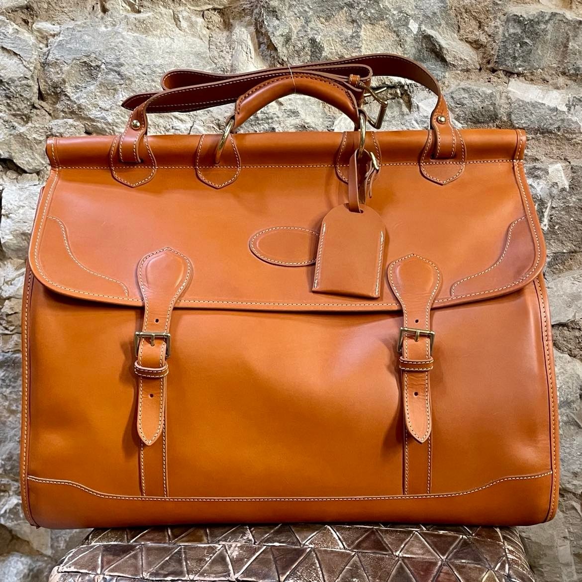 Sac de voyage cuir naturel