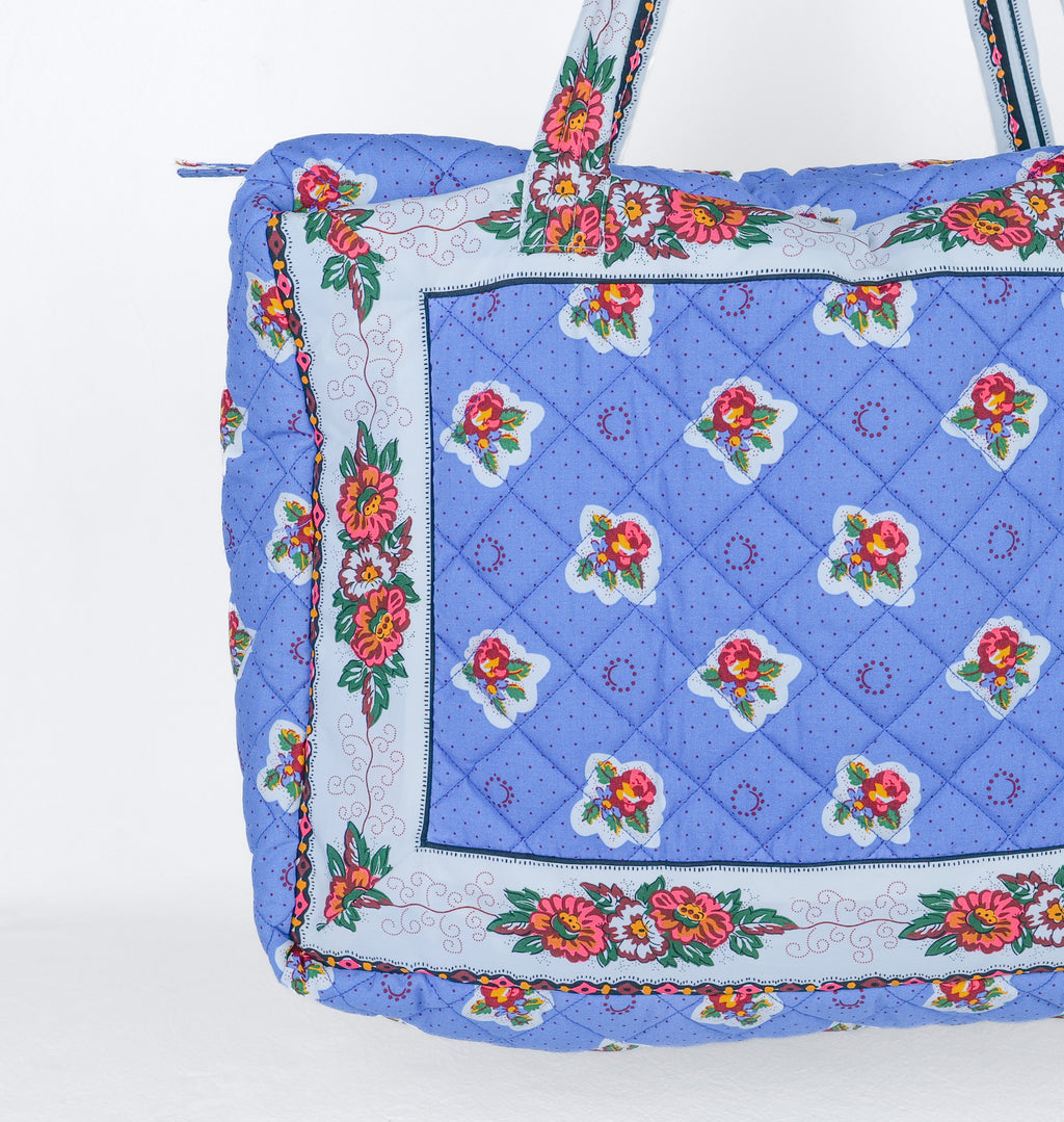Sac ADIANA Printemps bleu matelassage losange doublure coton uni