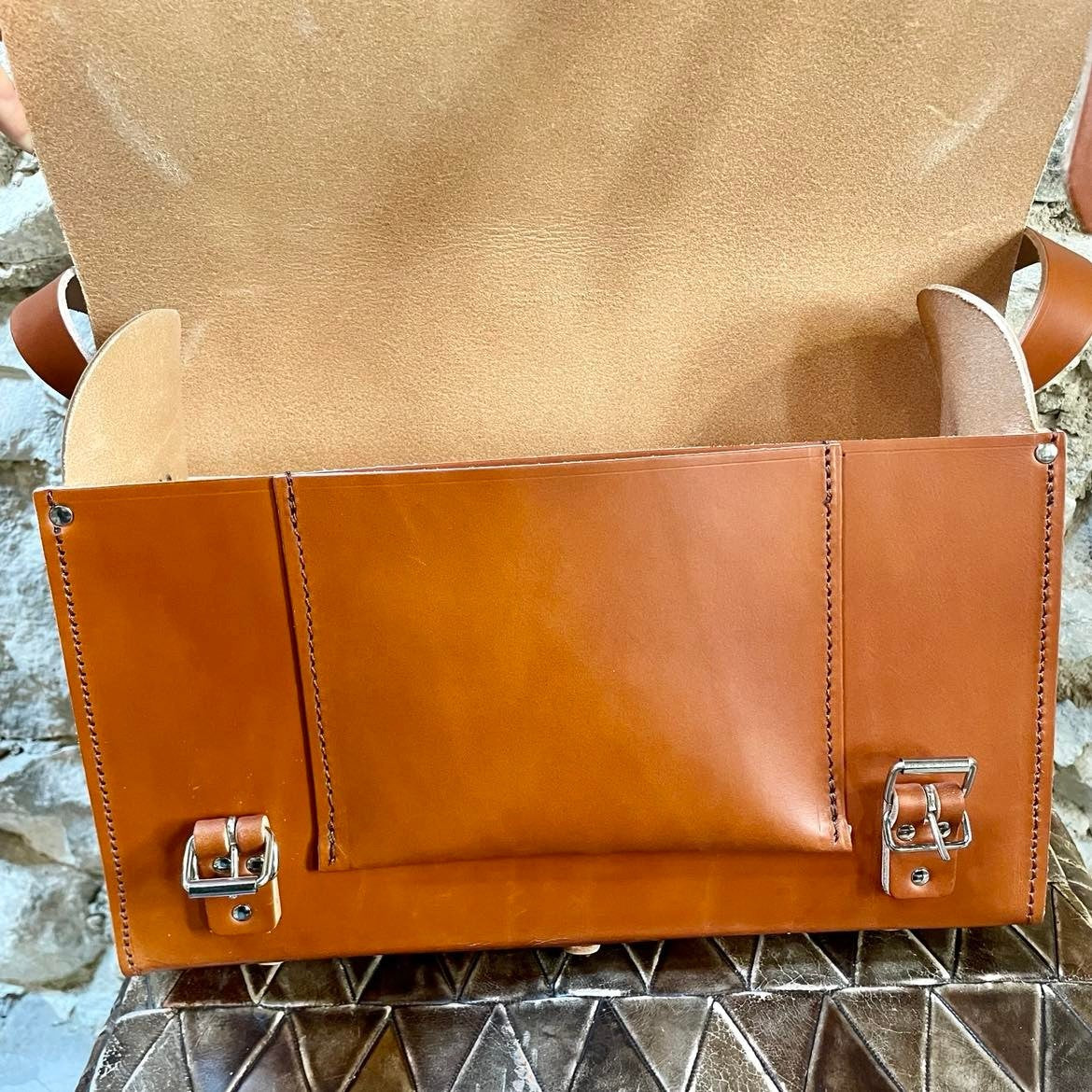 Sacoche en cuir poche