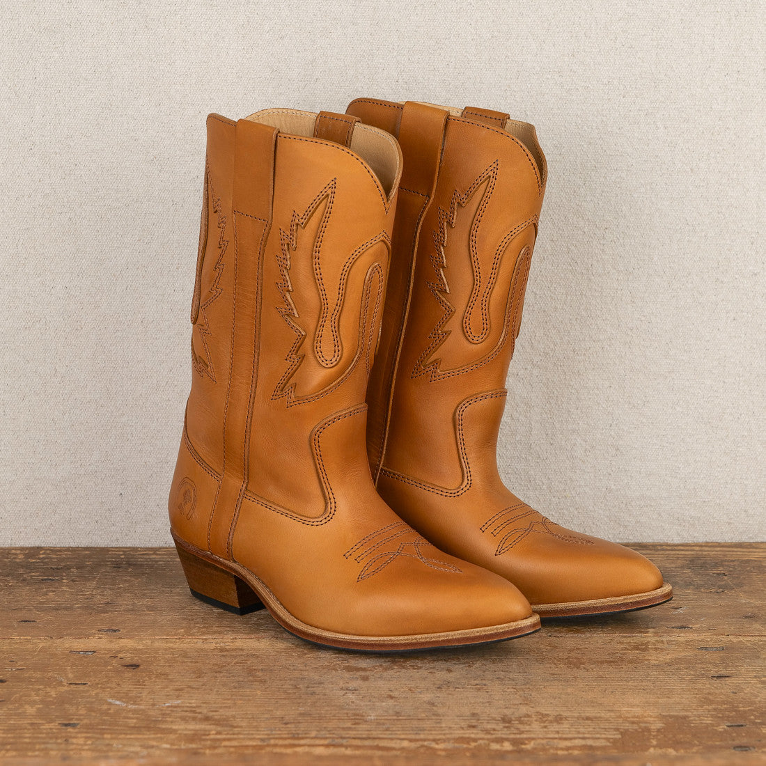 Paire de Santiag cuir marron