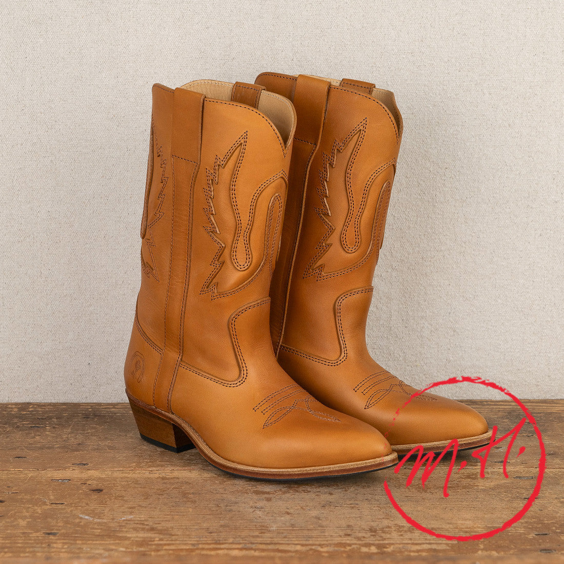 Botte gardiane cuir naturel