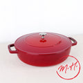 Sauteuse ronde en fonte cerise