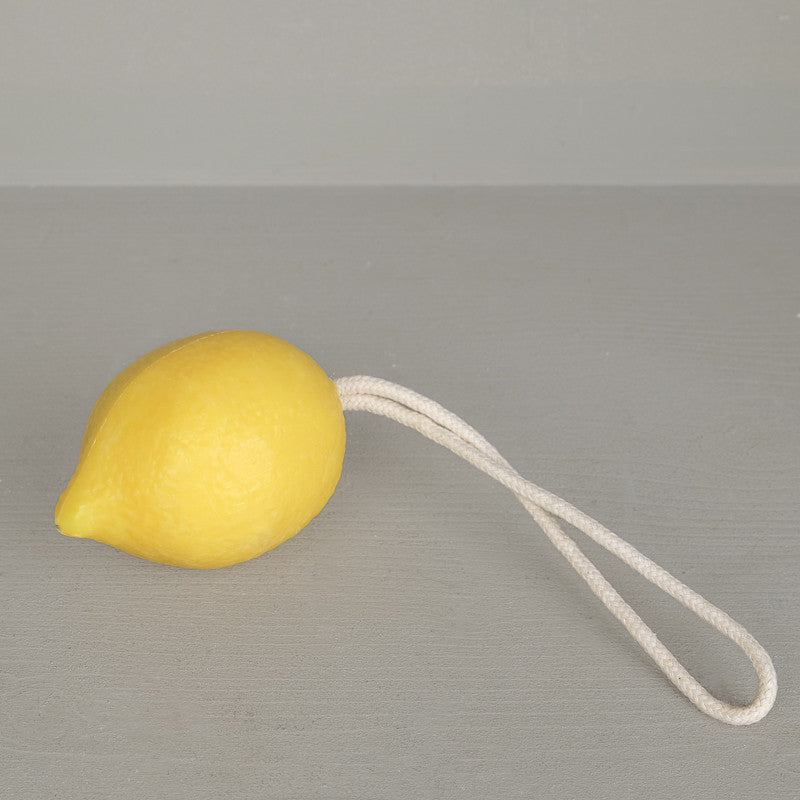 Yellow lemon soap with rope