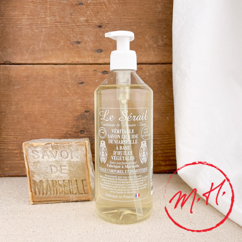 Savon liquide de Marseille sans parfum Le Sérail 500 mL