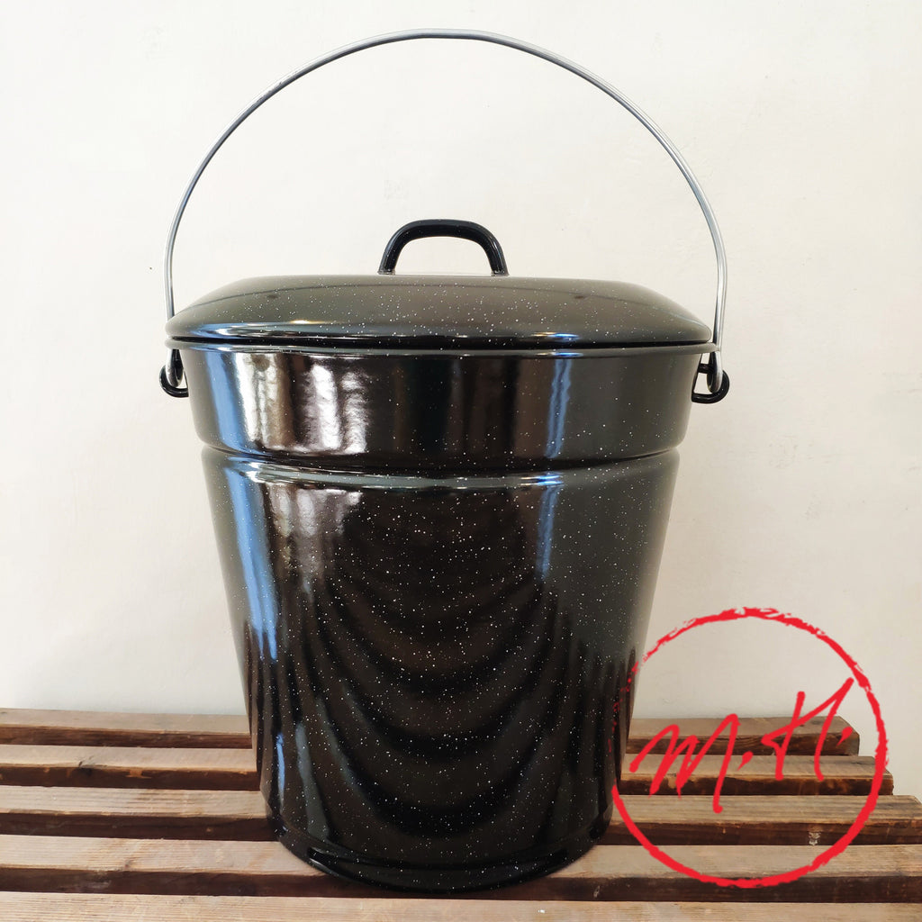 Seau émail noir 10L