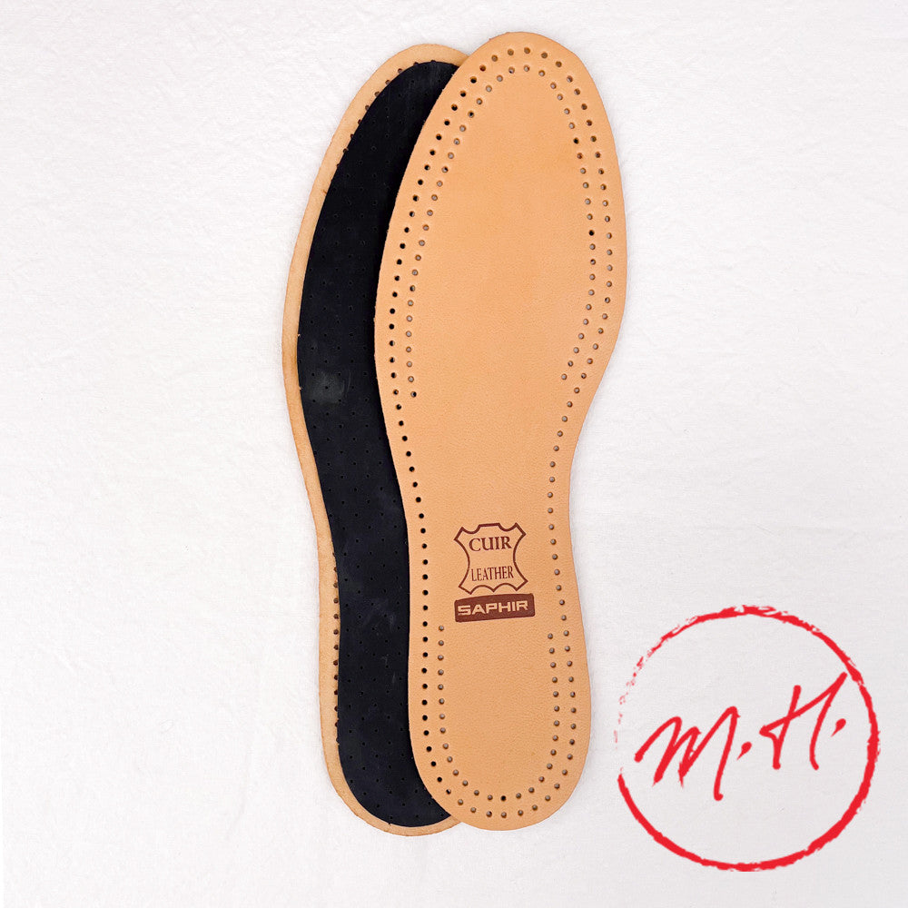 Semelles en cuir et charbon Saphir