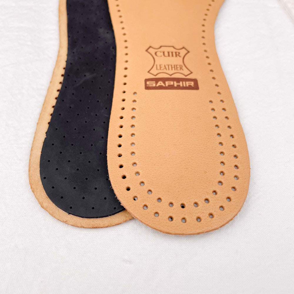 Semelles en cuir et charbon Saphir