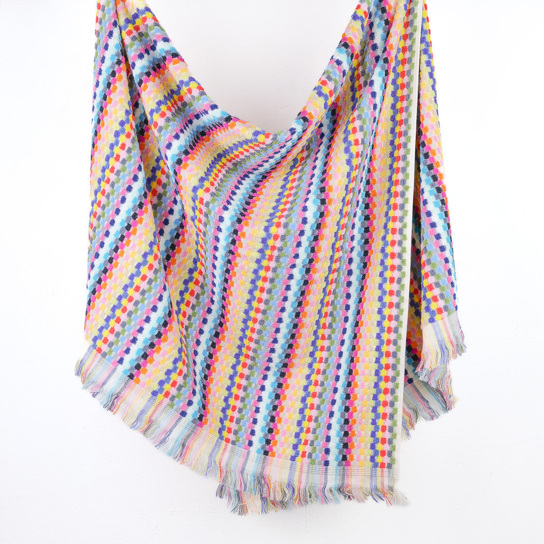 Drap de plage à carreaux