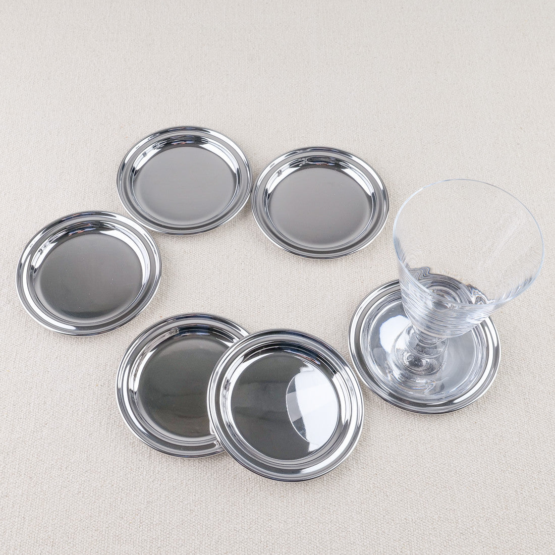Set de 6 sous-verre inox