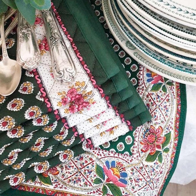 Set de table Fleur d'Arles vert