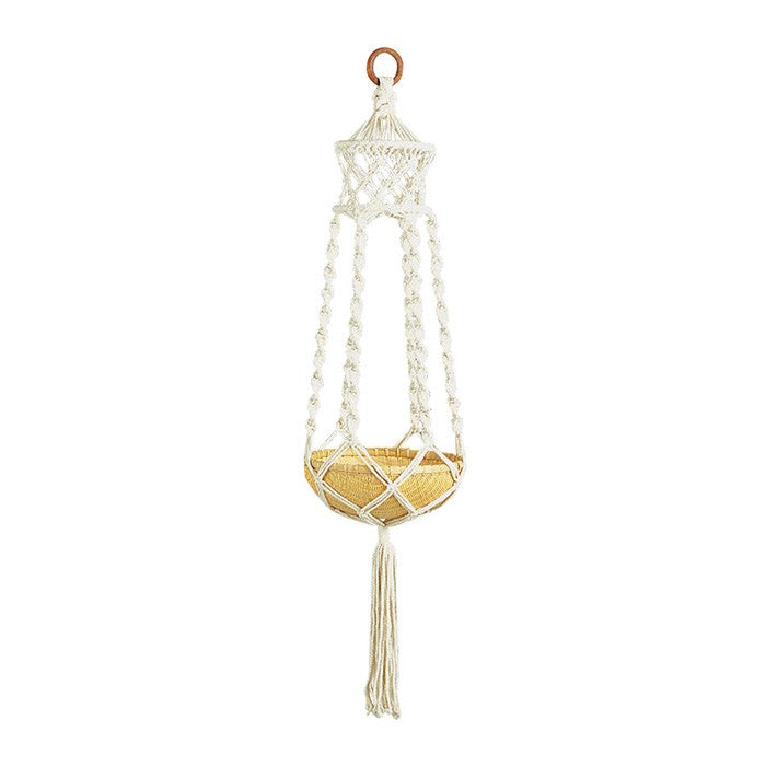 Suspension de plante en macramé