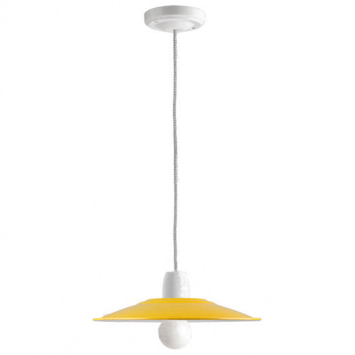 Suspension en porcelaine blanche et émail Ø 28 cm