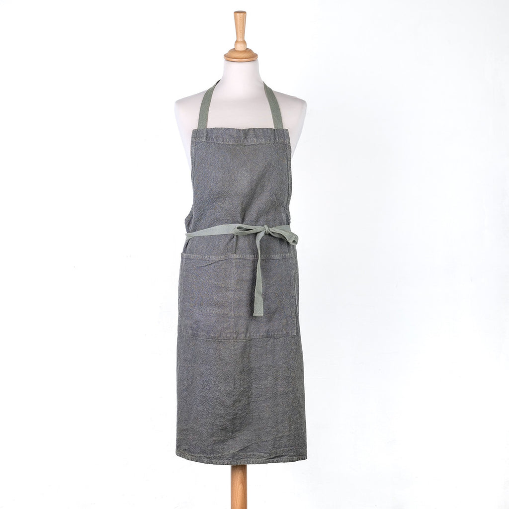Tablier 100% lin gris anthracite