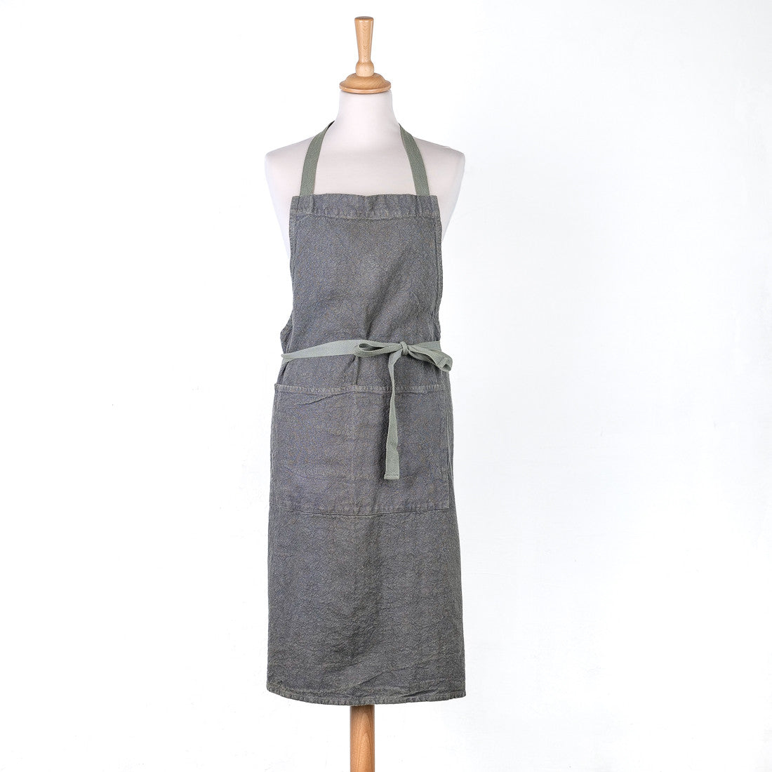 Tablier 100% lin gris anthracite