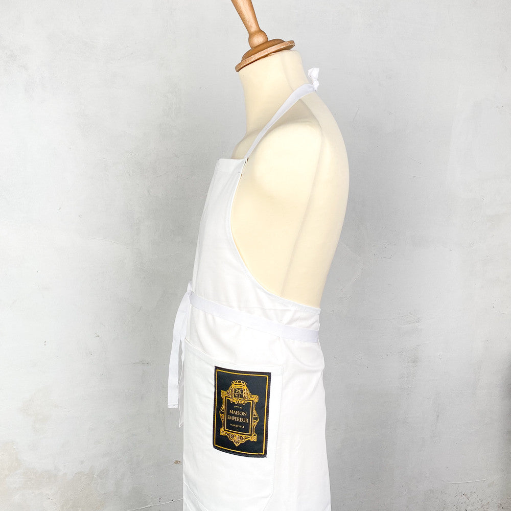Tablier en coton blanc Maison Empereur